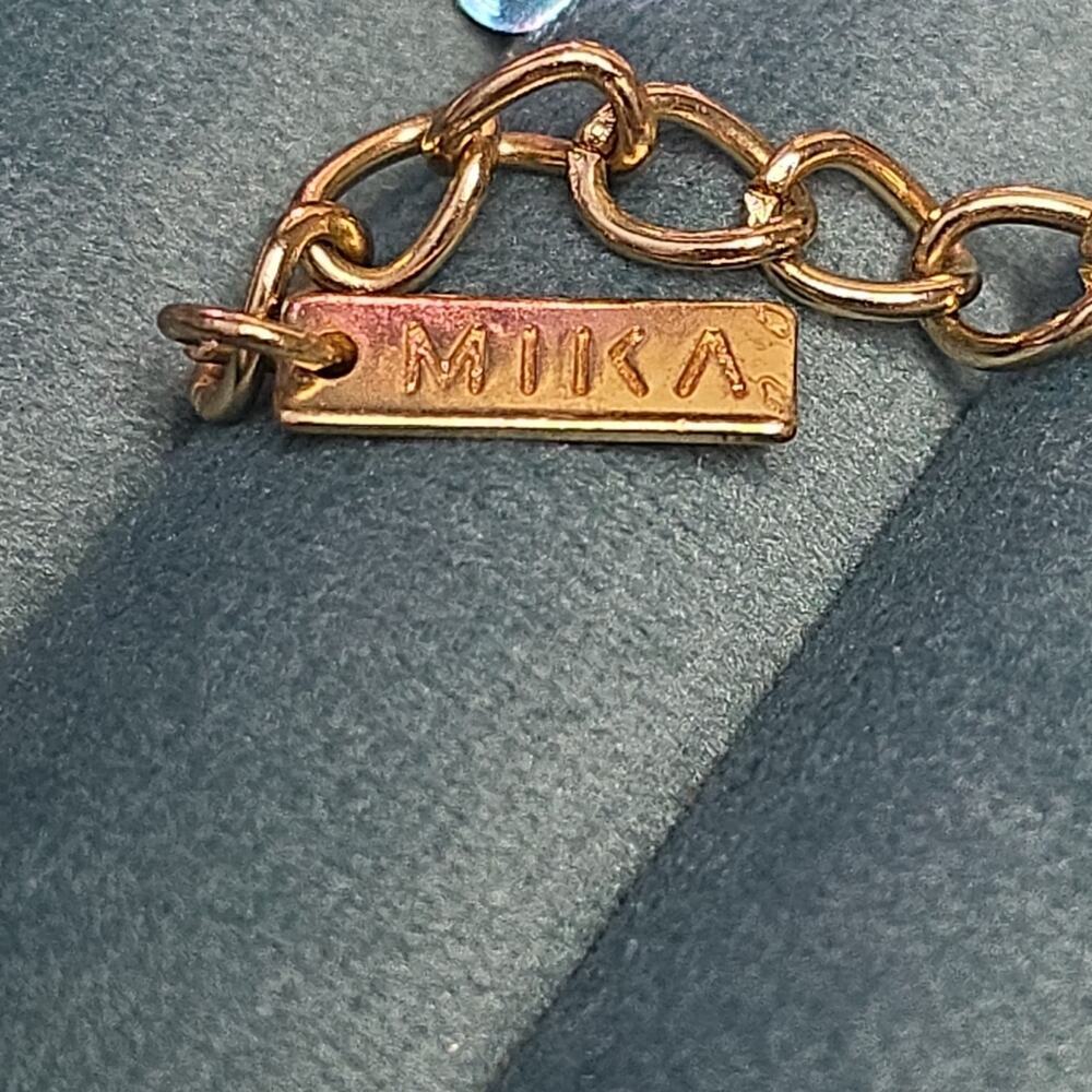 MIKA Signed Vintage Gold-Tone Tubular Coil Necklace Mod Minimalist Collar RR 17 - Picture 5 of 6